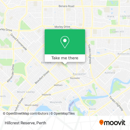 Hillcrest Reserve map