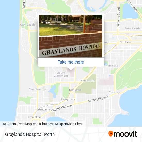 Mapa Graylands Hospital