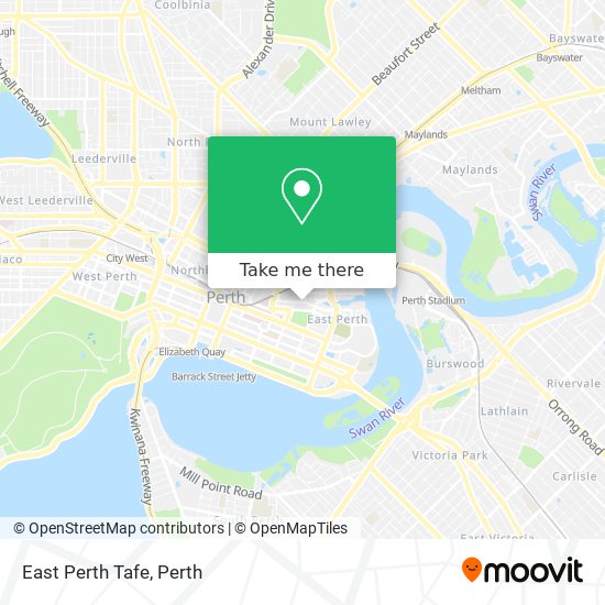 Mapa East Perth Tafe