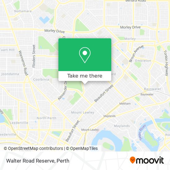 Walter Road Reserve map