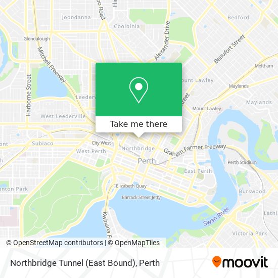 Northbridge Tunnel (East Bound) map