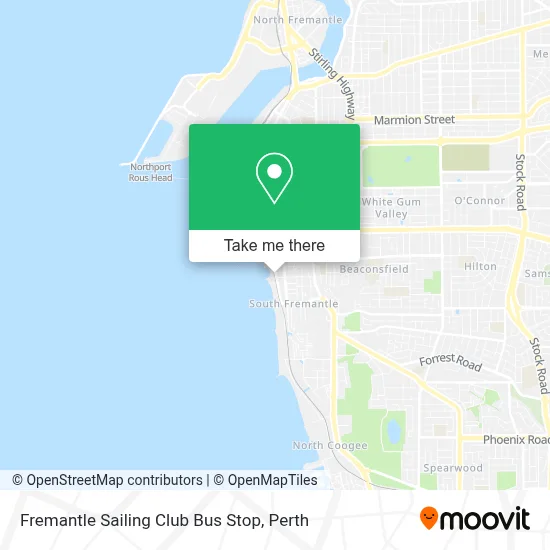 Mapa Fremantle Sailing Club Bus Stop