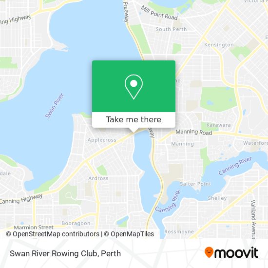 Mapa Swan River Rowing Club