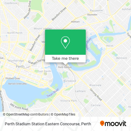 Mapa Perth Stadium Station Eastern Concourse