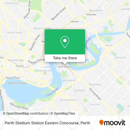 Mapa Perth Stadium Station Eastern Concourse