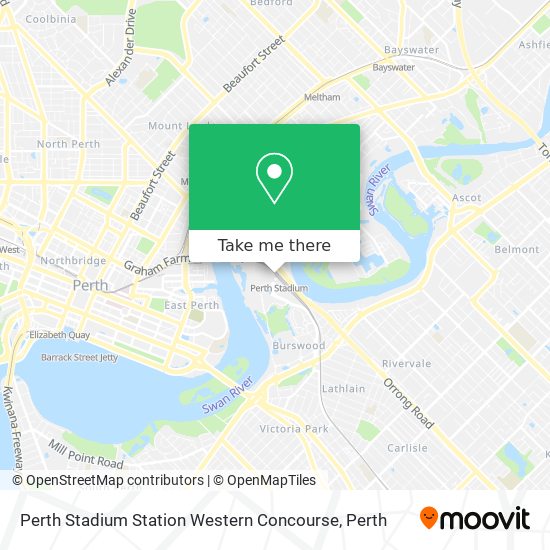 Perth Stadium Station Western Concourse map