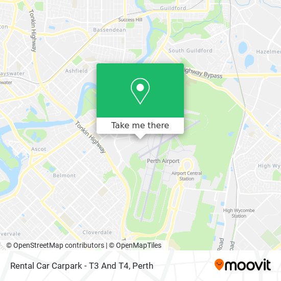 Rental Car Carpark - T3 And T4 map