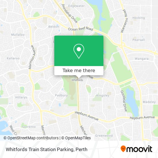 Whitfords Train Station Parking map