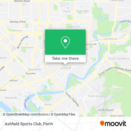 Mapa Ashfield Sports Club