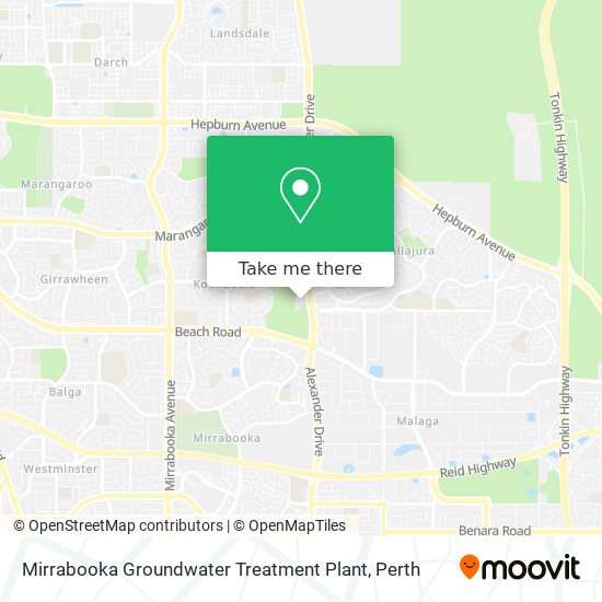 Mirrabooka Groundwater Treatment Plant map