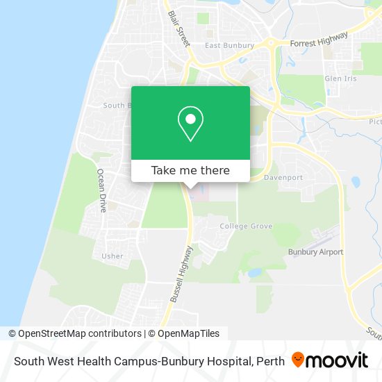 South West Health Campus-Bunbury Hospital map