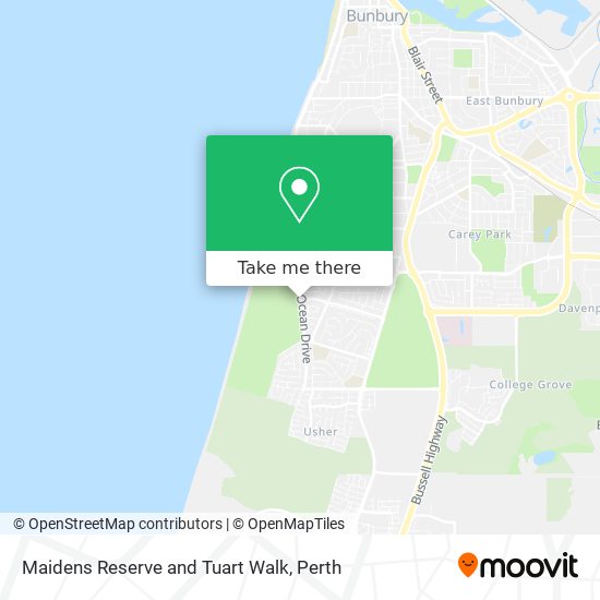 Maidens Reserve and Tuart Walk map