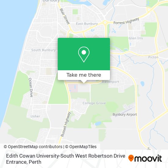 Mapa Edith Cowan University-South West Robertson Drive Entrance