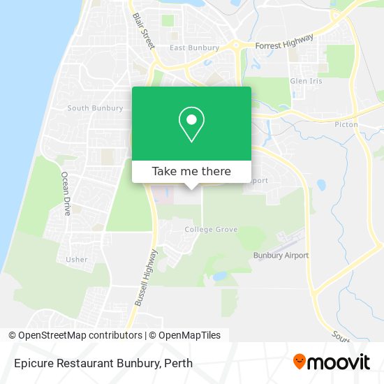 Epicure Restaurant Bunbury map