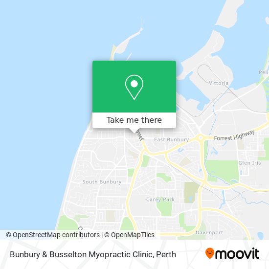 Mapa Bunbury & Busselton Myopractic Clinic