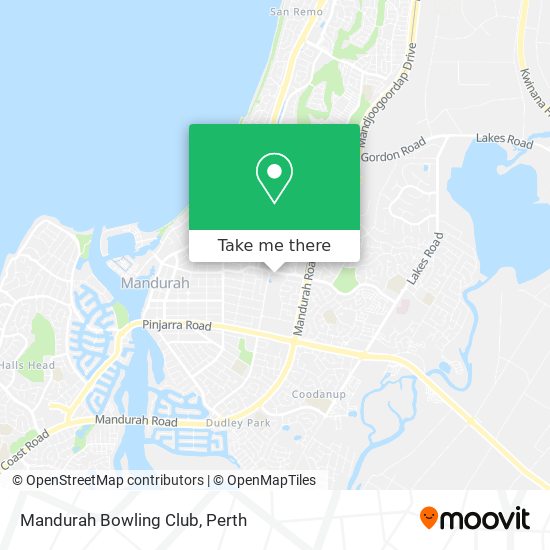Mandurah Bowling Club map