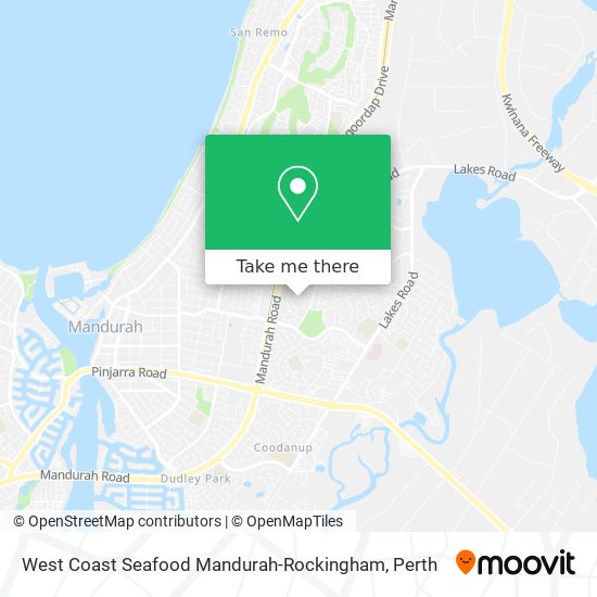Mapa West Coast Seafood Mandurah-Rockingham