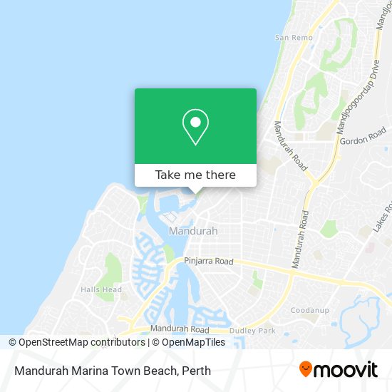 Mandurah Marina Town Beach map