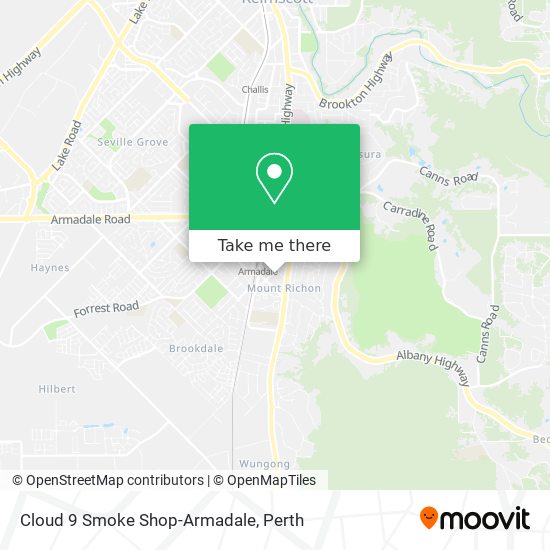 Cloud 9 Smoke Shop-Armadale map