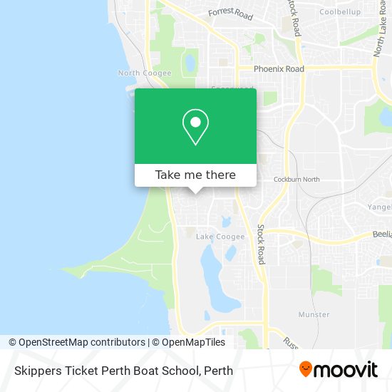 Skippers Ticket Perth Boat School map