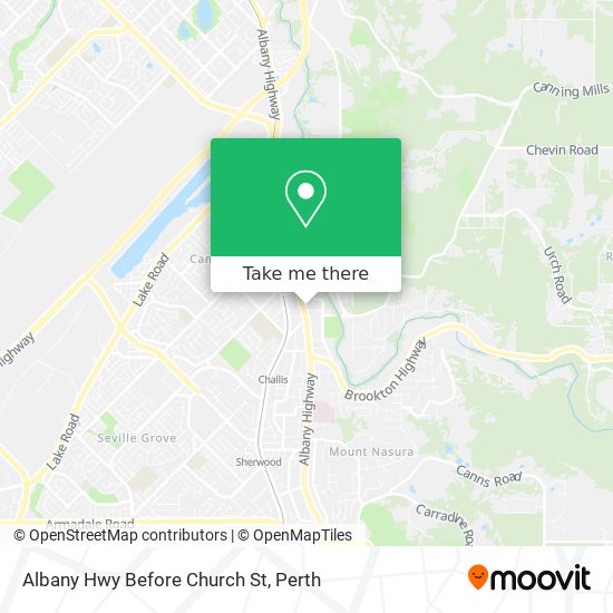 Albany Hwy Before Church St map
