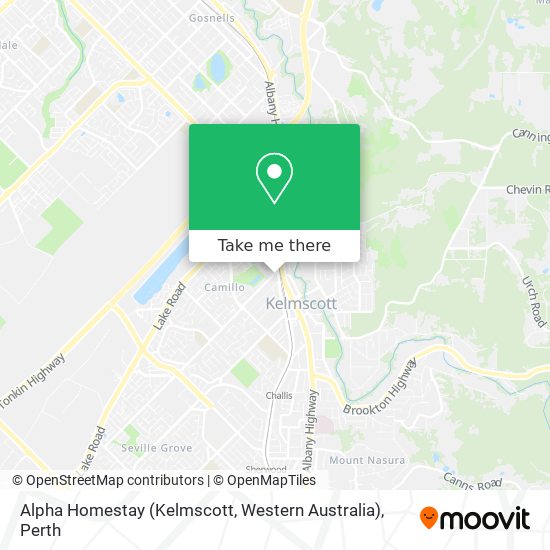 Mapa Alpha Homestay (Kelmscott, Western Australia)