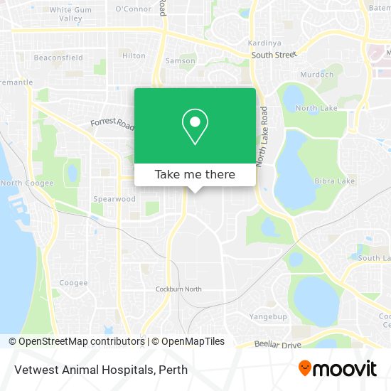 Vetwest Animal Hospitals map