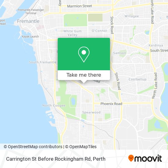 Carrington St Before Rockingham Rd map