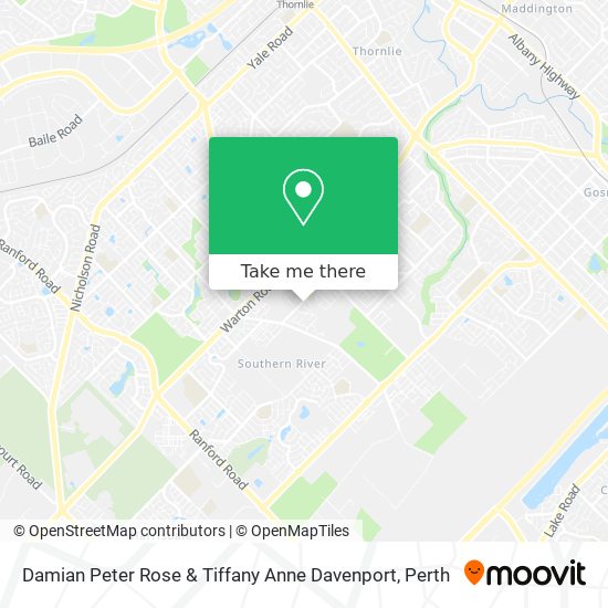 Damian Peter Rose & Tiffany Anne Davenport map