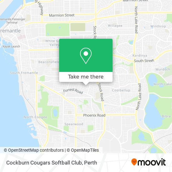 Cockburn Cougars Softball Club map