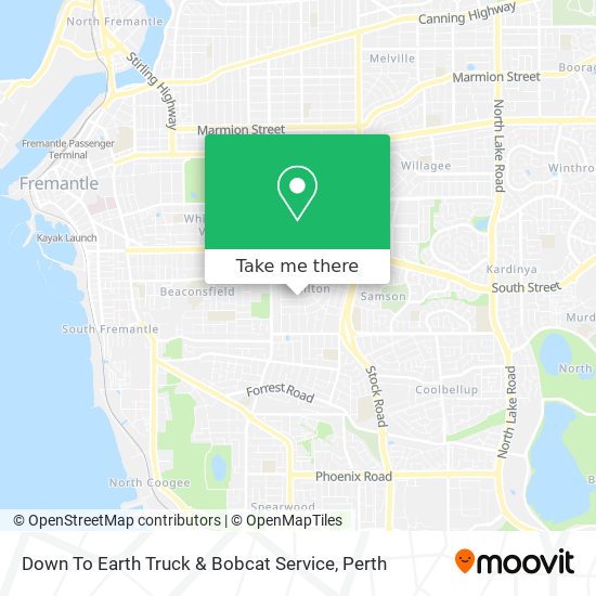 Mapa Down To Earth Truck & Bobcat Service