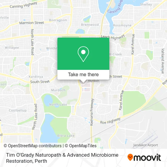 Tim O'Grady Naturopath & Advanced Microbiome Restoration map
