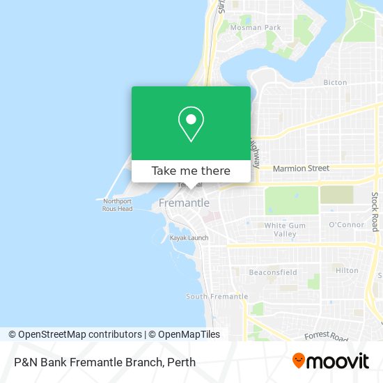 Mapa P&N Bank Fremantle Branch