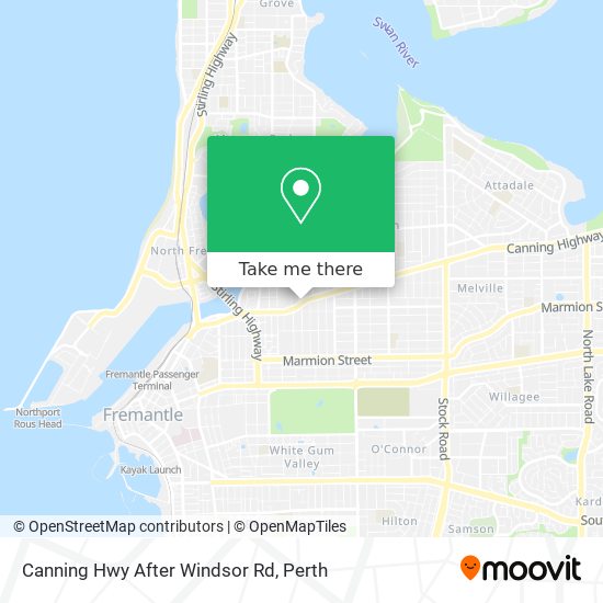 Canning Hwy After Windsor Rd map