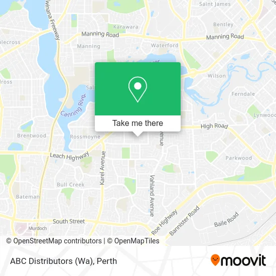 Mapa ABC Distributors (Wa)