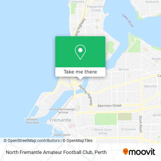 North Fremantle Amateur Football Club map
