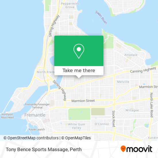 Tony Bence Sports Massage map