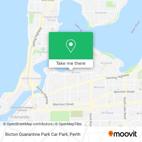 Mapa Bicton Quarantine Park Car Park