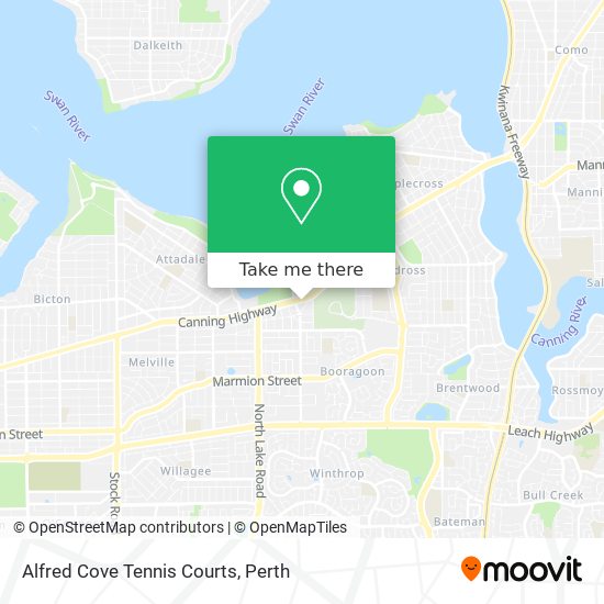 Alfred Cove Tennis Courts map