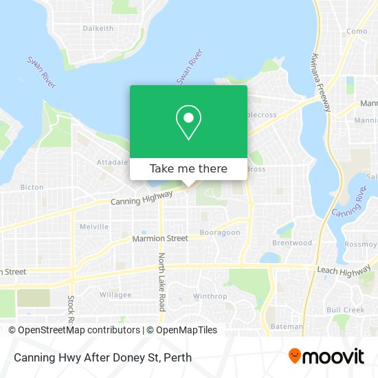 Canning Hwy After Doney St map