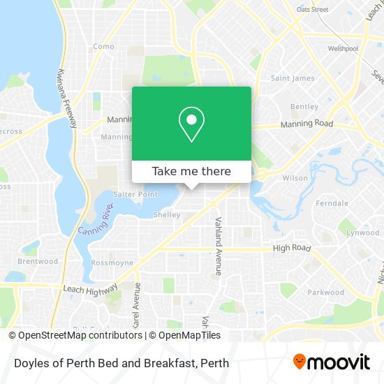 Doyles of Perth Bed and Breakfast map