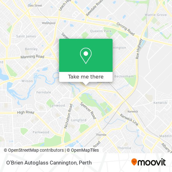 O'Brien Autoglass Cannington map