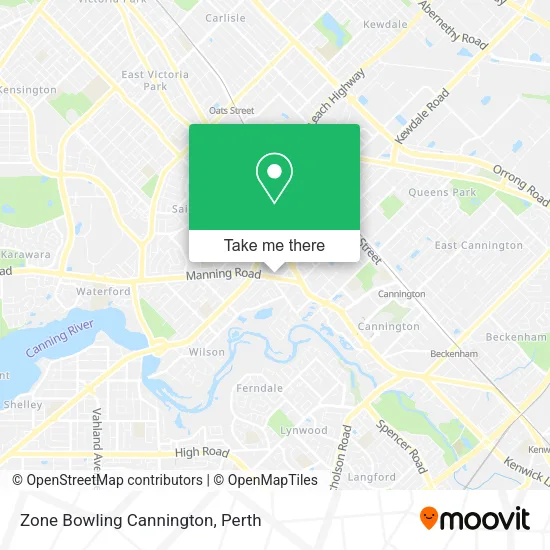 Zone Bowling Cannington map