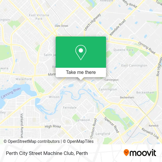 Mapa Perth City Street Machine Club