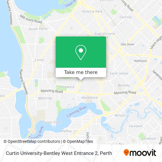 Curtin University-Bentley West Entrance 2 map