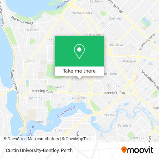 Mapa Curtin University-Bentley