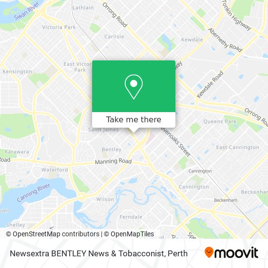 Newsextra BENTLEY News & Tobacconist map