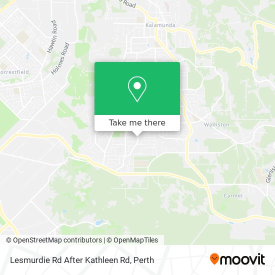 Lesmurdie Rd After Kathleen Rd map