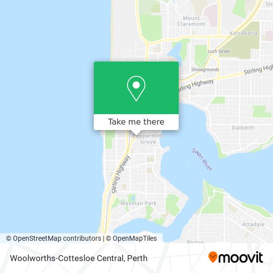 Mapa Woolworths-Cottesloe Central