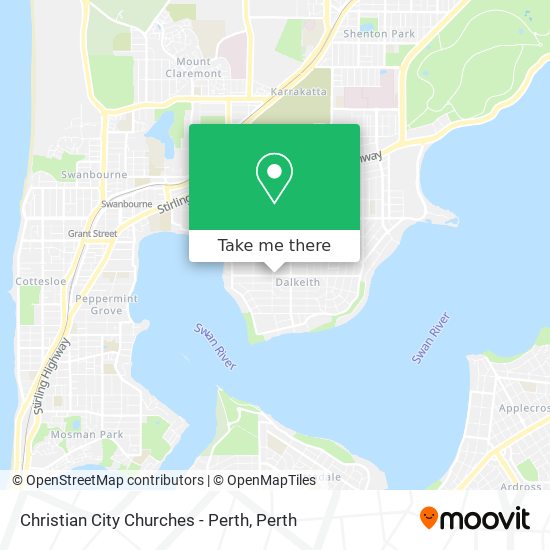 Mapa Christian City Churches - Perth